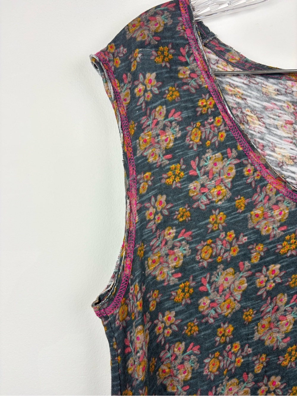 Natural Life Hangout Cotton Midi Dress Navy Floral Oversized Flowy Sz M - Picture 7 of 11